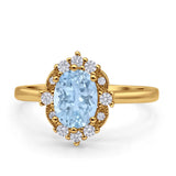 Halo Ballerina Style Oval Engagement Ring Cubic Zirconia 925 Sterling Silver