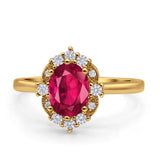 Halo Ballerina Style Oval Engagement Ring Cubic Zirconia 925 Sterling Silver