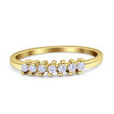Round Dazzling Eternity Wedding Band Cubic Zirconia 925 Sterling Silver