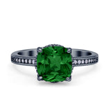 Elegant Hidden Halo Cushion Engagement Ring Cubic Zirconia 925 Sterling Silver