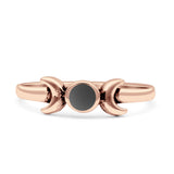 Moon Thumb Ring Statement Fashion Oxidized Lab Created Opal Solid 925 Sterling Silver