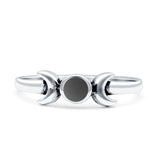 Moon Thumb Ring Statement Fashion Oxidized Lab Created Opal Solid 925 Sterling Silver