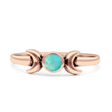 Moon Thumb Ring Statement Fashion Oxidized Lab Created Opal Solid 925 Sterling Silver