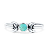 Moon Thumb Ring Statement Fashion Oxidized Lab Created Opal Solid 925 Sterling Silver