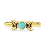 Moon Thumb Ring Statement Fashion Oxidized Lab Created Opal Solid 925 Sterling Silver