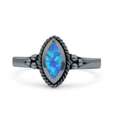 Vintage Style Marquise New Design Thumb Ring Statement Fashion Oxidized Solid 925 Sterling Silver