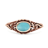 Petite Dainty Vintage Style Oval Thumb Ring Statement Fashion Oxidized Solid 925 Sterling Silver