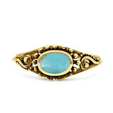 Petite Dainty Vintage Style Oval Thumb Ring Statement Fashion Oxidized Solid 925 Sterling Silver