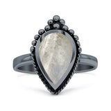 Petite Dainty Statement Fashion Pear Thumb Ring Oxidized Solid 925 Sterling Silver