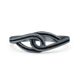 Infinity Celtic Oxidized Band Solid 925 Sterling Silver Thumb Ring (6mm)