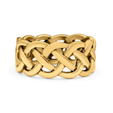 Celtic Crisscross Infinity Oxidized Band Solid 925 Sterling Silver Thumb Ring (9mm)