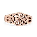 Celtic Oxidized Band Solid 925 Sterling Silver Thumb Ring (10mm)