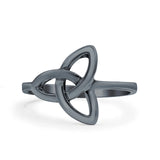Celtic Ring Oxidized Band Solid 925 Sterling Silver Thumb Ring (13mm)
