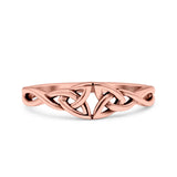 Celtic Oxidized Band Solid 925 Sterling Silver Thumb Ring (5mm)