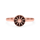 Sun Ring Oxidized Band Solid 925 Sterling Silver Thumb Ring (8mm)
