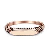 Signet Oxidized Trendy Band Solid 925 Sterling Silver Thumb Ring (3mm)