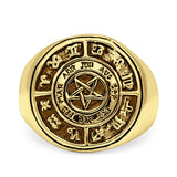 Zodiac Signet Ring 925 Sterling Silver