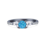 Petite Dainty Thumb Ring Round Lab Created Statement Fashion Ring Solid 925 Sterling Silver