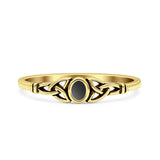 Weave Trinity Celtic Oval Thumb Ring Statement Fashion Oxidized Lab Created Opal 925 Sterling Silver