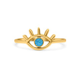 Eye Evil Thumb Ring Round Statement Fashion Ring Band 925 Sterling Silver