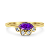 Marquise Art Deco Bridal Wedding Engagement Ring Simulated Cubic Zirconia 925 Sterling Silver