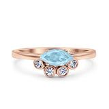 Marquise Art Deco Bridal Wedding Engagement Ring Simulated Cubic Zirconia 925 Sterling Silver