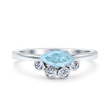 Marquise Art Deco Bridal Wedding Engagement Ring Simulated Cubic Zirconia 925 Sterling Silver