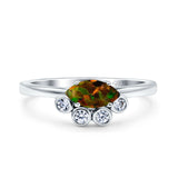 Marquise Art Deco Bridal Wedding Engagement Ring Simulated Cubic Zirconia 925 Sterling Silver