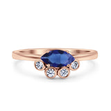 Marquise Art Deco Bridal Wedding Engagement Ring Simulated Cubic Zirconia 925 Sterling Silver