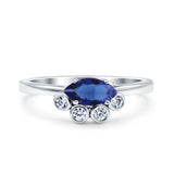 Marquise Art Deco Bridal Wedding Engagement Ring Simulated Cubic Zirconia 925 Sterling Silver