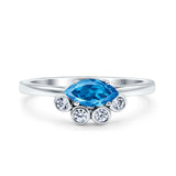 Marquise Art Deco Bridal Wedding Engagement Ring Simulated Cubic Zirconia 925 Sterling Silver