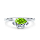 Marquise Art Deco Bridal Wedding Engagement Ring Simulated Cubic Zirconia 925 Sterling Silver