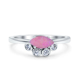 Marquise Art Deco Bridal Wedding Engagement Ring Simulated Cubic Zirconia 925 Sterling Silver