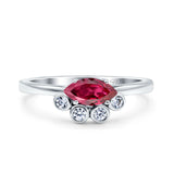 Marquise Art Deco Bridal Wedding Engagement Ring Simulated Cubic Zirconia 925 Sterling Silver