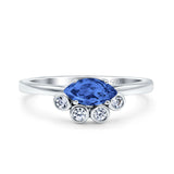 Marquise Art Deco Bridal Wedding Engagement Ring Simulated Cubic Zirconia 925 Sterling Silver