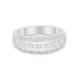 Half Eternity Wedding Band Simulated Cubic Zirconia 925 Sterling Silver