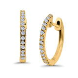 Hoop Earrings Half Eternity Round Simulated CZ 925 Sterling Silver (14mm)
