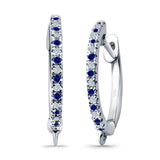 Half Eternity Hoop Earrings Round Simulated CZ 925 Sterling Silver (14mm)