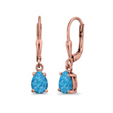 Teardrop Bridal Dangling Leverback Earrings Pear CZ 925 Sterling Silver