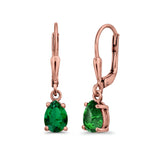 Teardrop Bridal Dangling Leverback Earrings Pear CZ 925 Sterling Silver