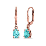 Teardrop Bridal Dangling Leverback Earrings Pear CZ 925 Sterling Silver