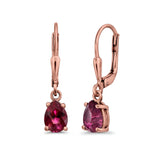 Teardrop Bridal Dangling Leverback Earrings Pear CZ 925 Sterling Silver