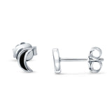Tiny Crescent Moon New Design Stud Earrings 925 Sterling Silver