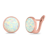 Stud Earrings Lab Created Opal 925 Sterling Silver (14mm)