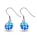 Drop Dangle Round Earrings Created Opal 925 Sterling Silver(15mm)