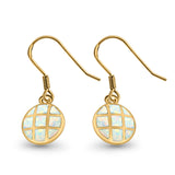 Drop Dangle Round Earrings Created Opal 925 Sterling Silver(15mm)