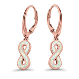 Infinity Dangling Leverback Earrings Created Opal 925 Sterling Silver (15mm)