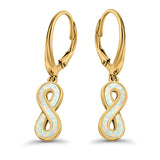 Infinity Dangling Leverback Earrings Created Opal 925 Sterling Silver (15mm)