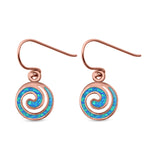 Drop Dangle Swirl Spiral Earrings Created Opal 925 Sterling Silver (21mm)