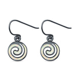 Drop Dangle Swirl Spiral Earrings Created Opal 925 Sterling Silver (21mm)